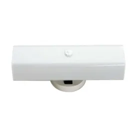 2-Light 14-in Vanity w/ White U Channel Glass w/ Convenience Outlet White Finish