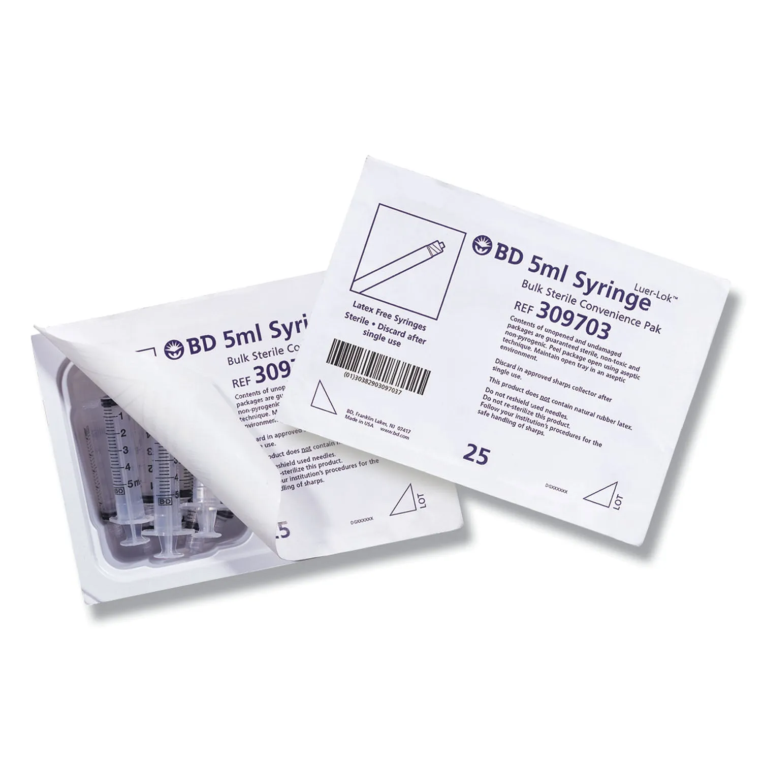 Bd 3 Ml Syringes & Needles Tray Convenience St 3Ml Luerlok Tip 25/Pk 12Pk/Cs
