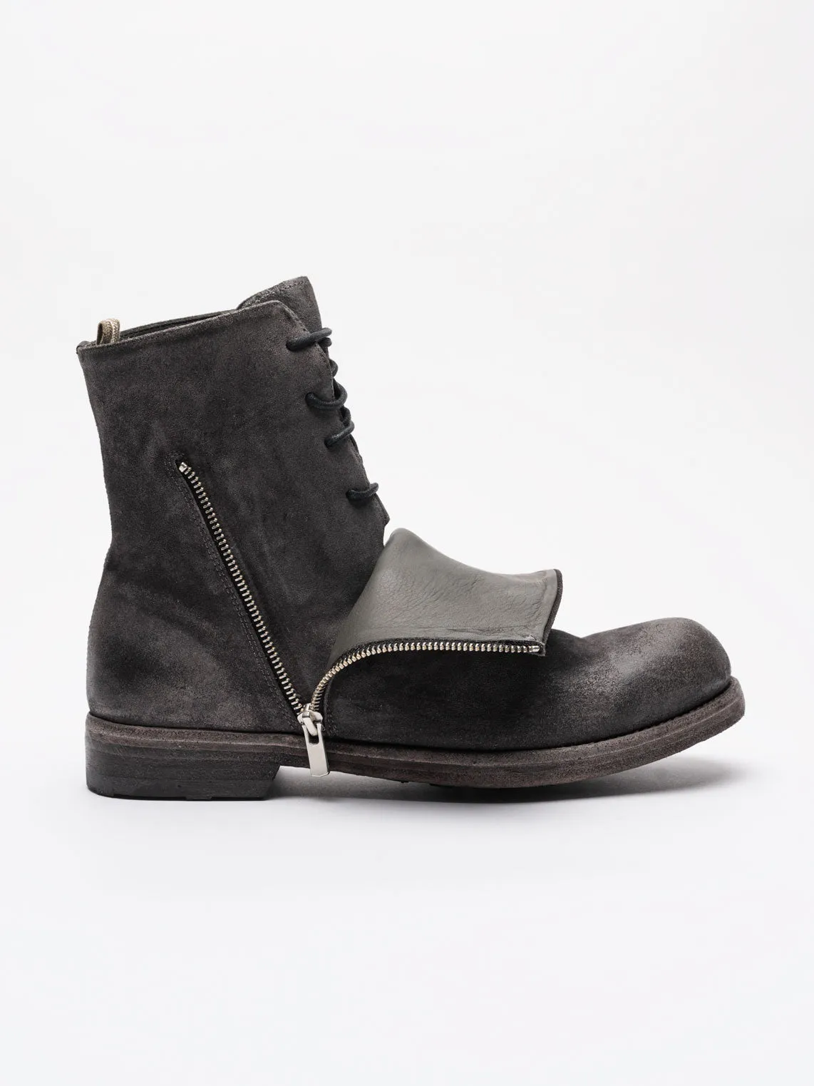 Black Leather Zip Boots