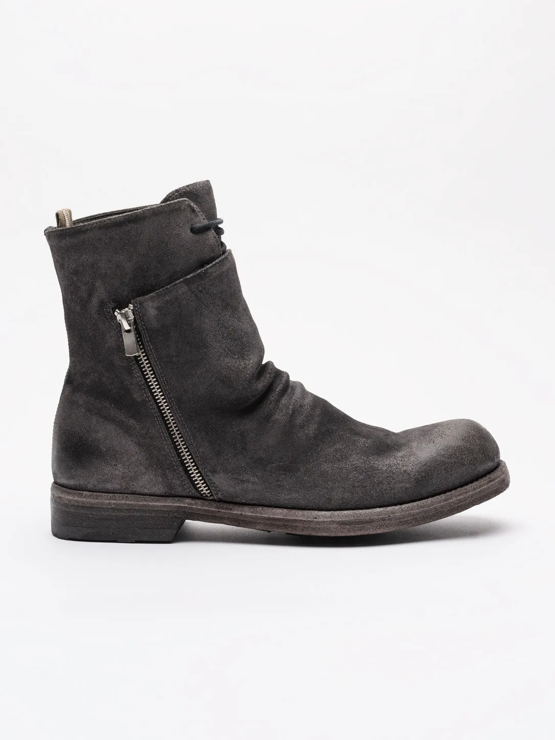 Black Leather Zip Boots