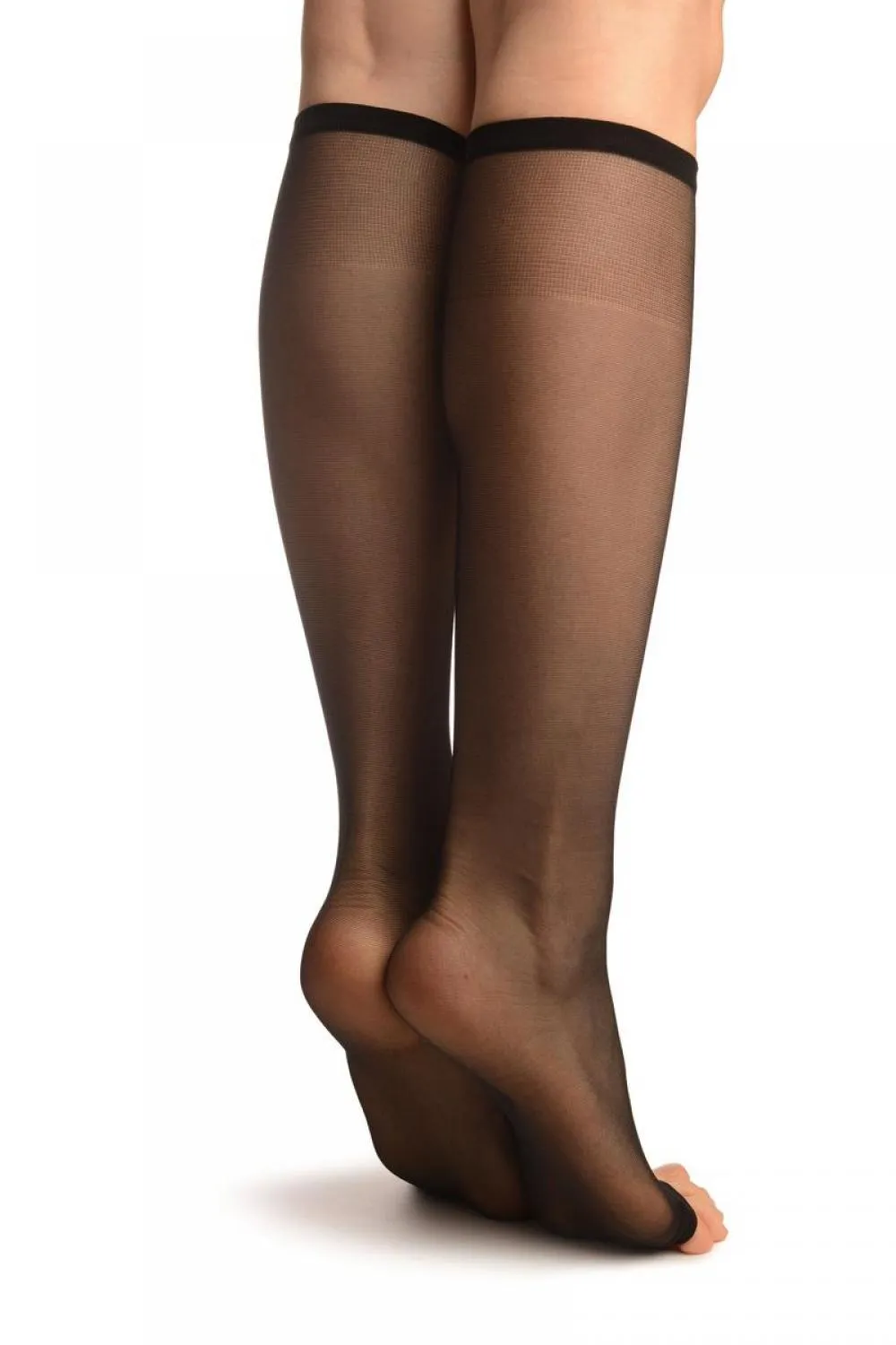 Black With Split Open Toes Socks Knee High