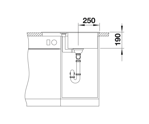 Blanco Metra 45 S Compact- 519572 Anthracite Inset Kitchen Sink in SILGRANIT - remote controlled strainer