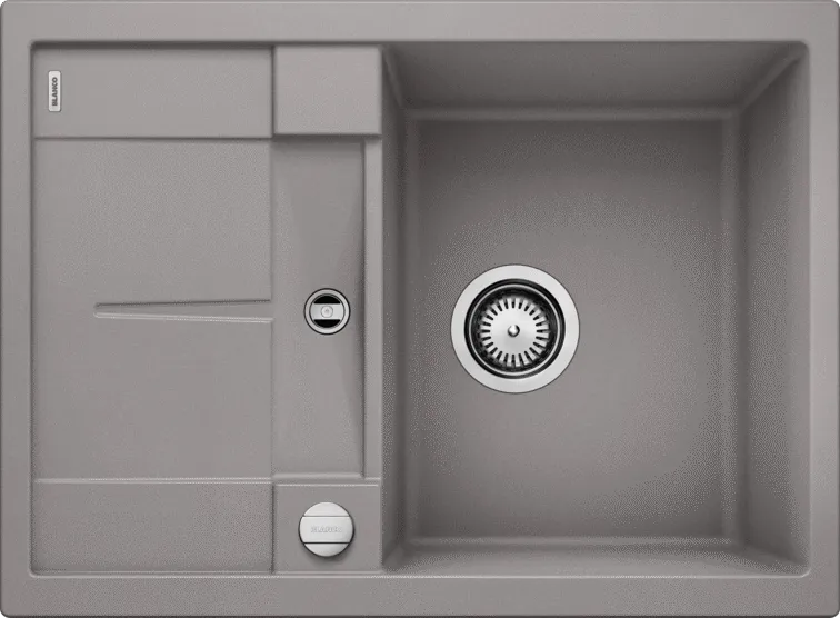 Blanco Metra 45 S Compact- 519574 Alumetallic Inset Kitchen Sink in SILGRANIT - remote controlled strainer