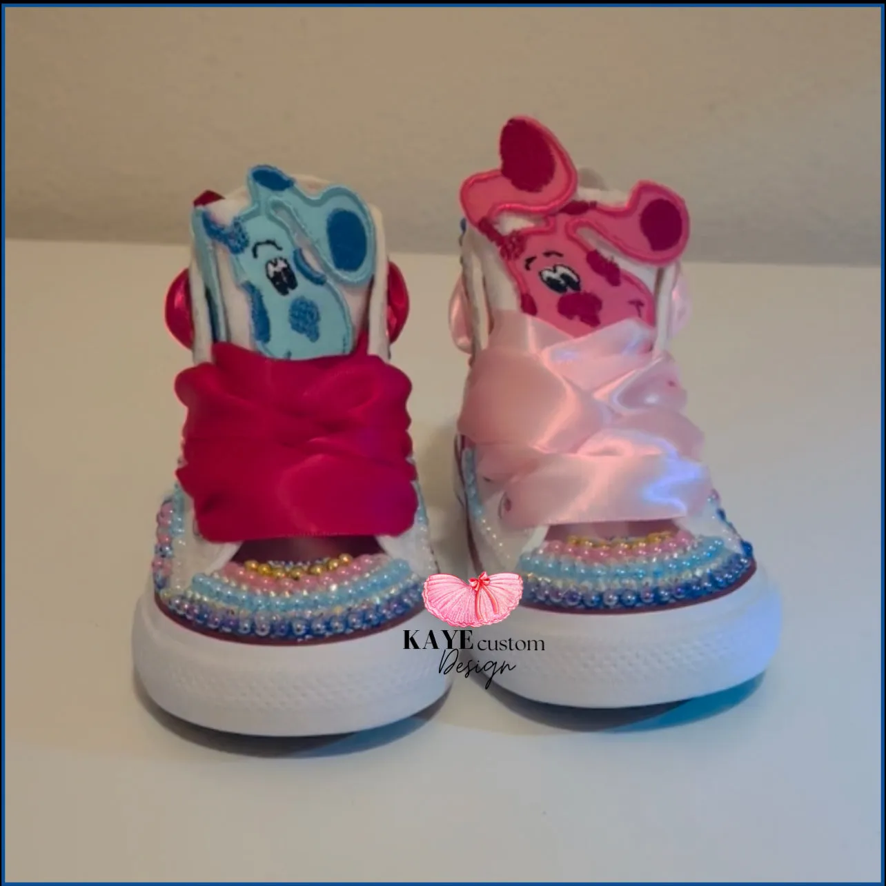 Blues Clues Kids Shoes | Magenta Bling Rhinestone Shoes | Blues Clues Converse Kids Girls