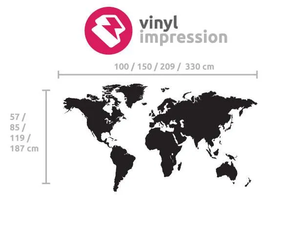 Brand Coloured Printed World Map