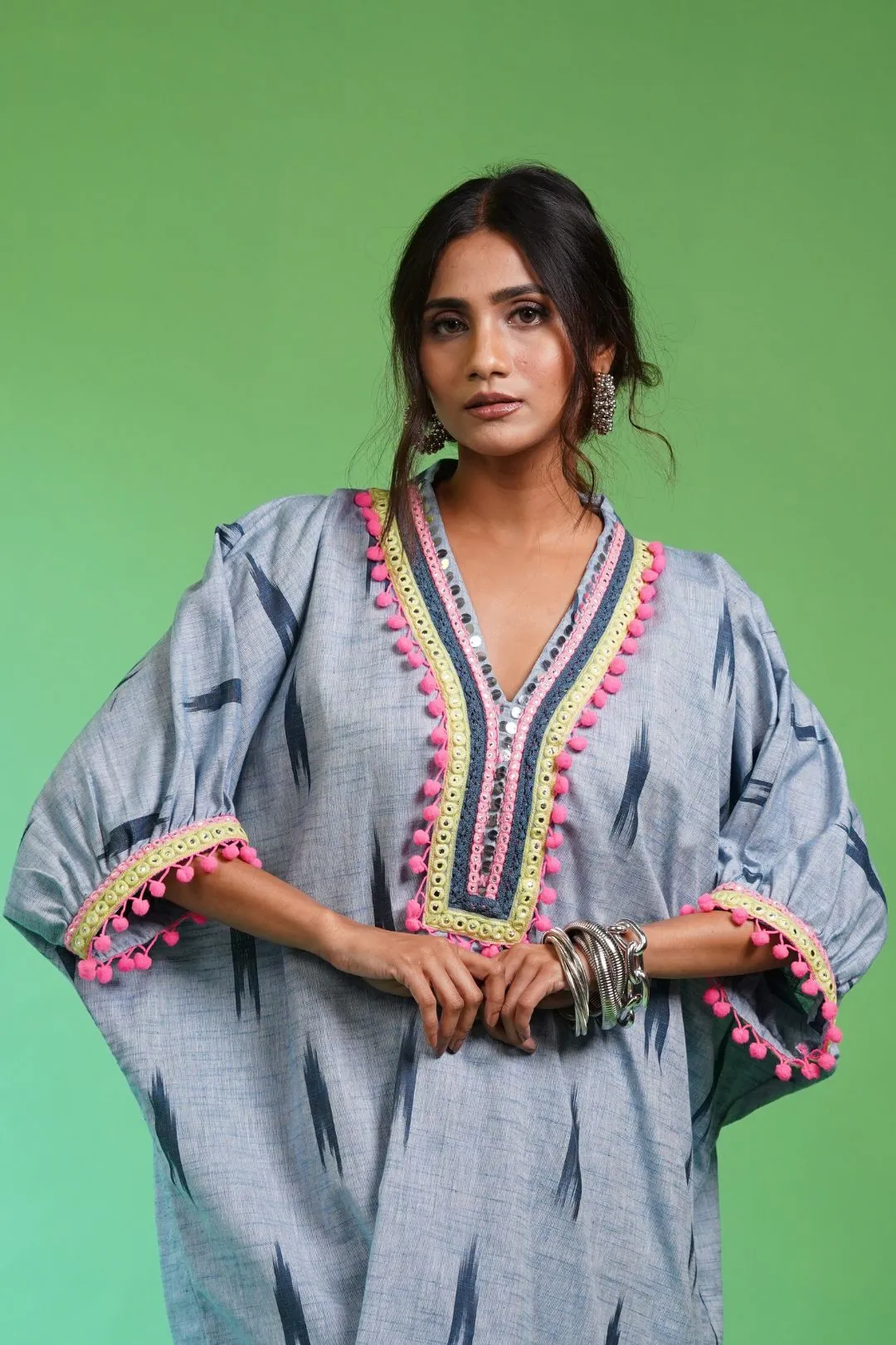 Co ord Set Ikat Sky   Navy Blue