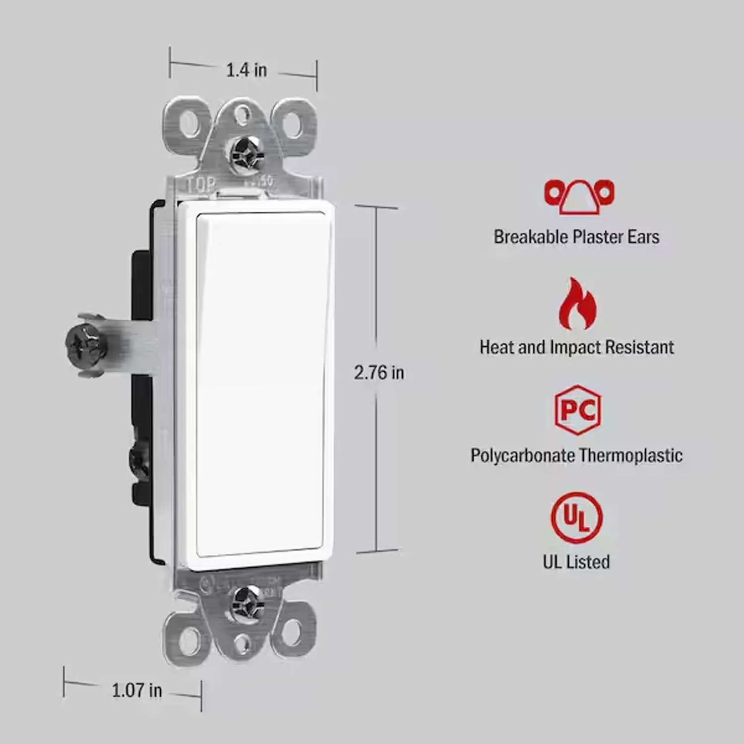 Deco 3-Way 15 Amp Rocker Switch, White