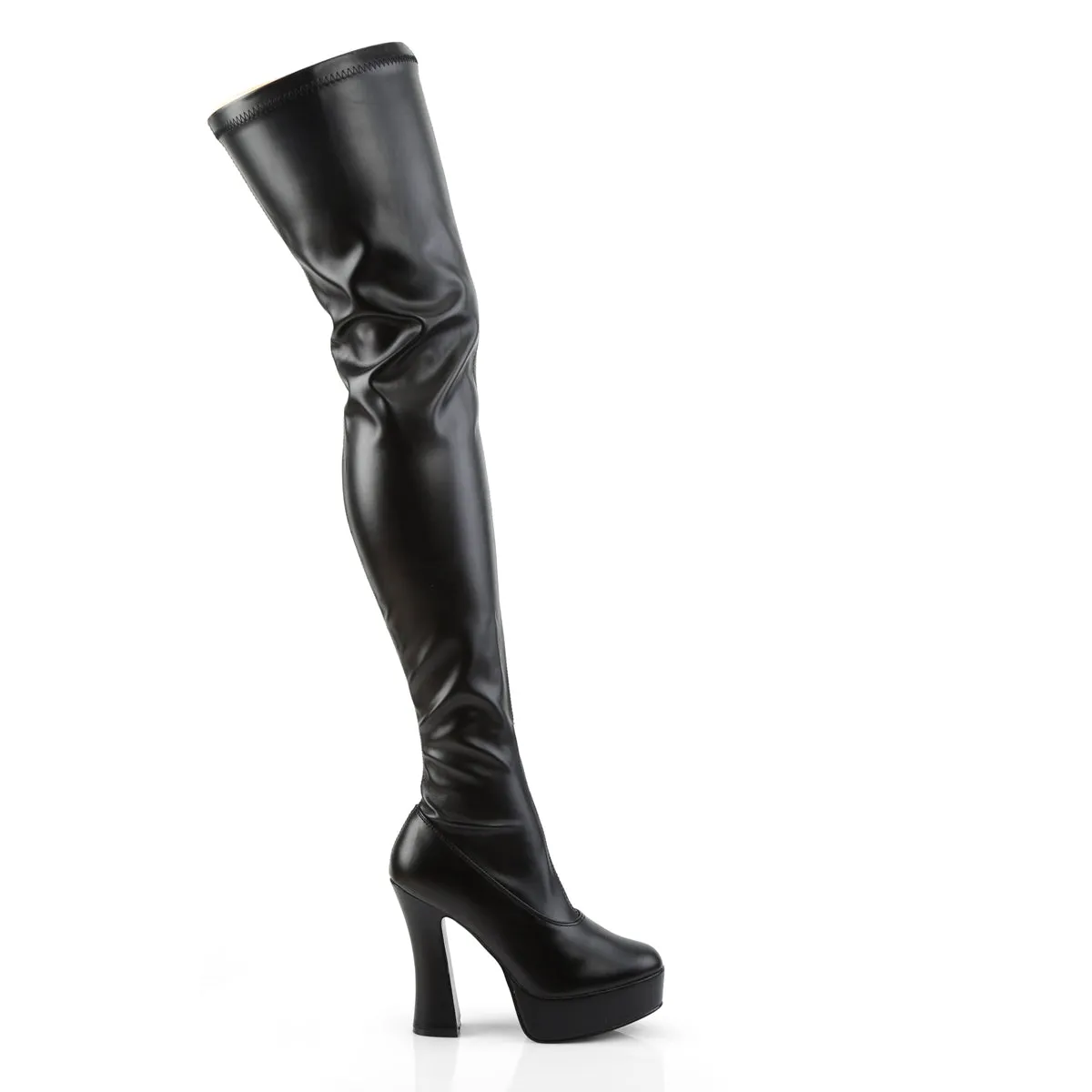 ELECTRA-3000Z Pleaser Black Faux Leather Sexy Platform Shoes (Pole Dancing Heels)