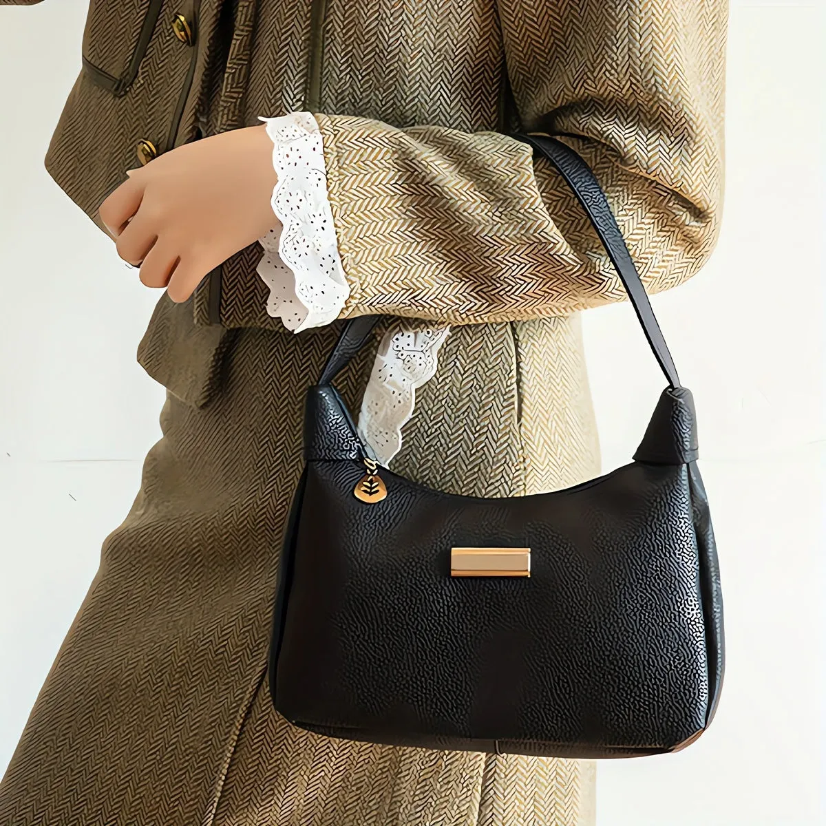 Exquisite Hardware Crossbody Bag
