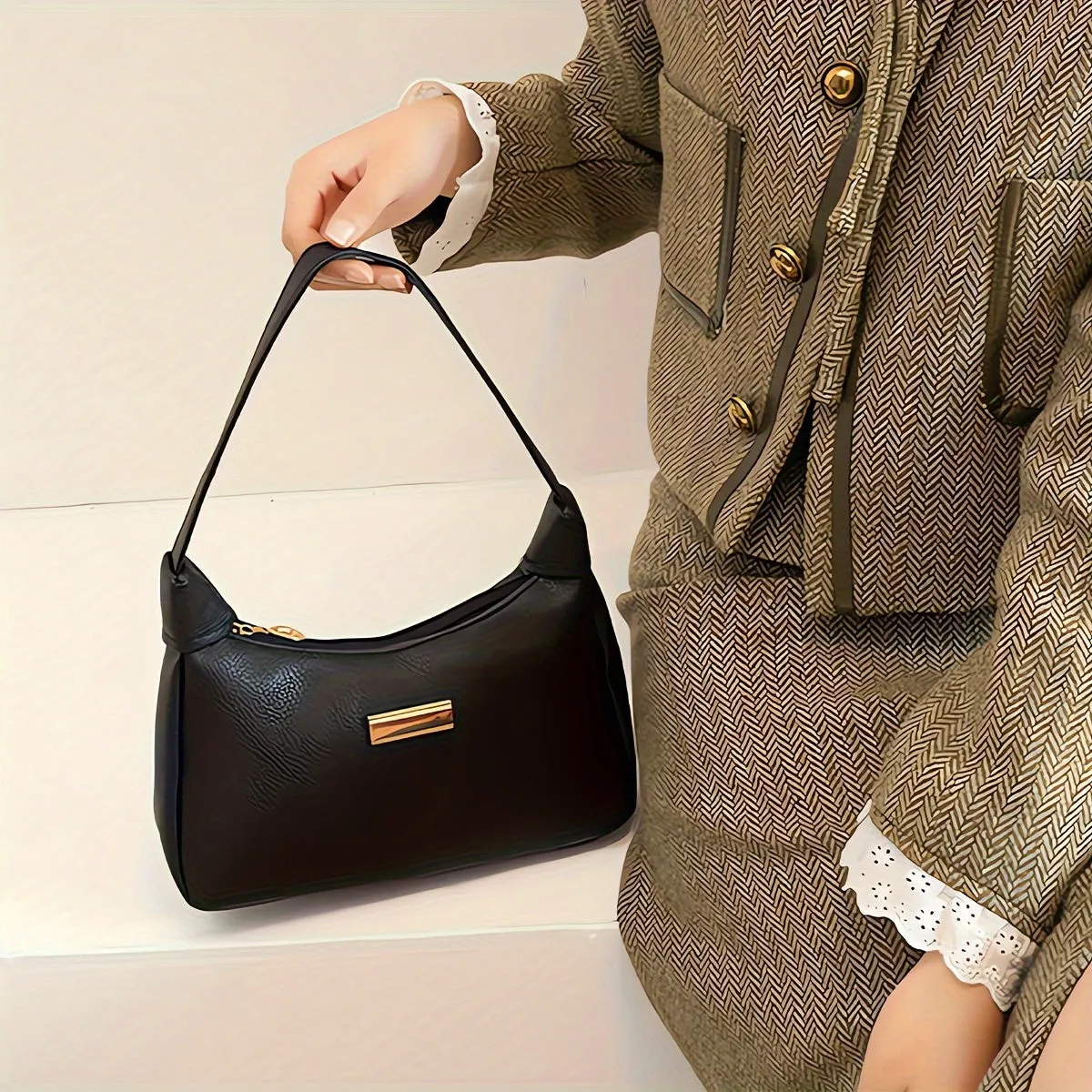 Exquisite Hardware Crossbody Bag