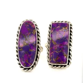 Exquisite Long Purple Turquoise Ring