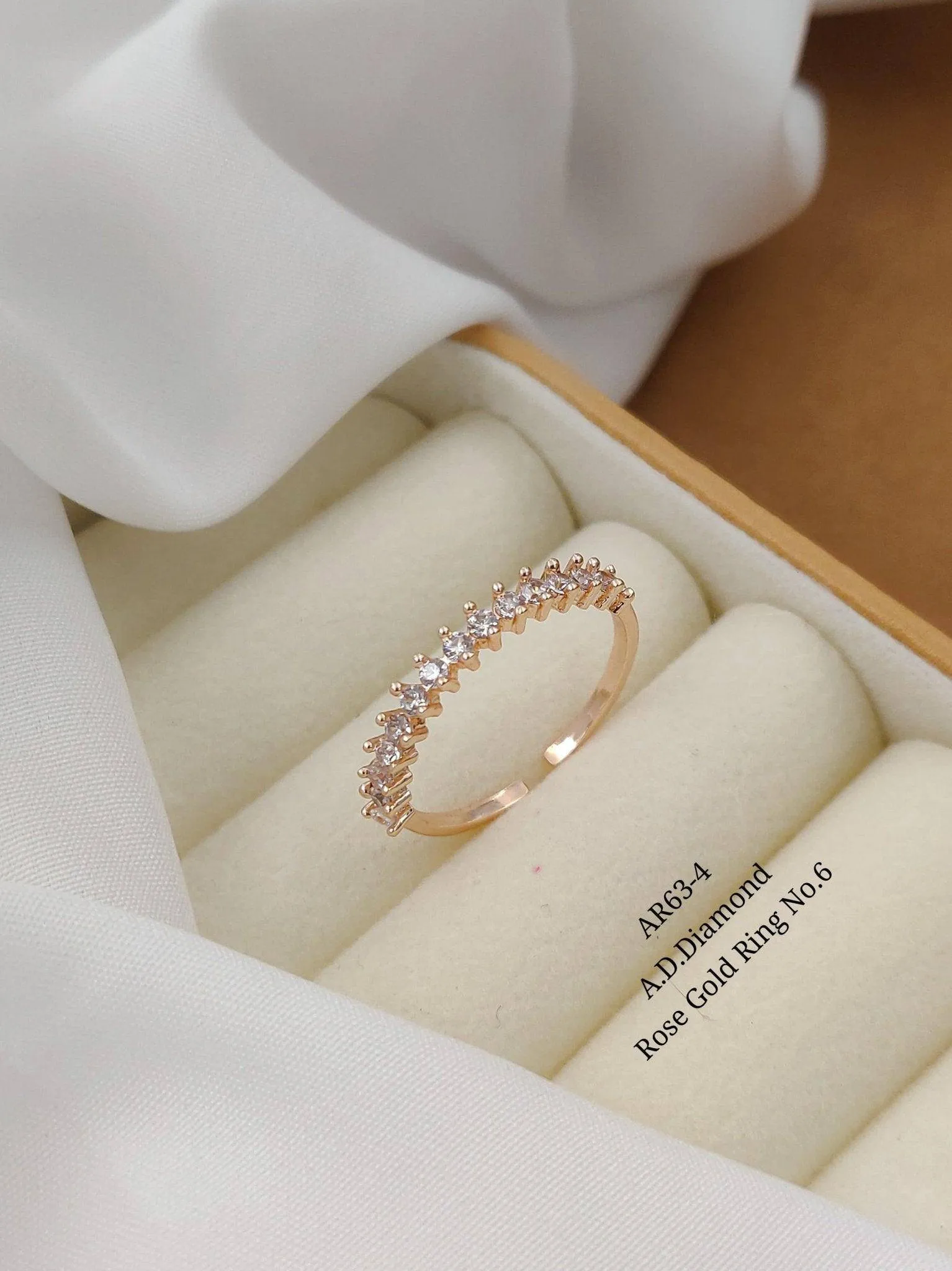 Exquisite Rose Gold A.D. Diamond Ring