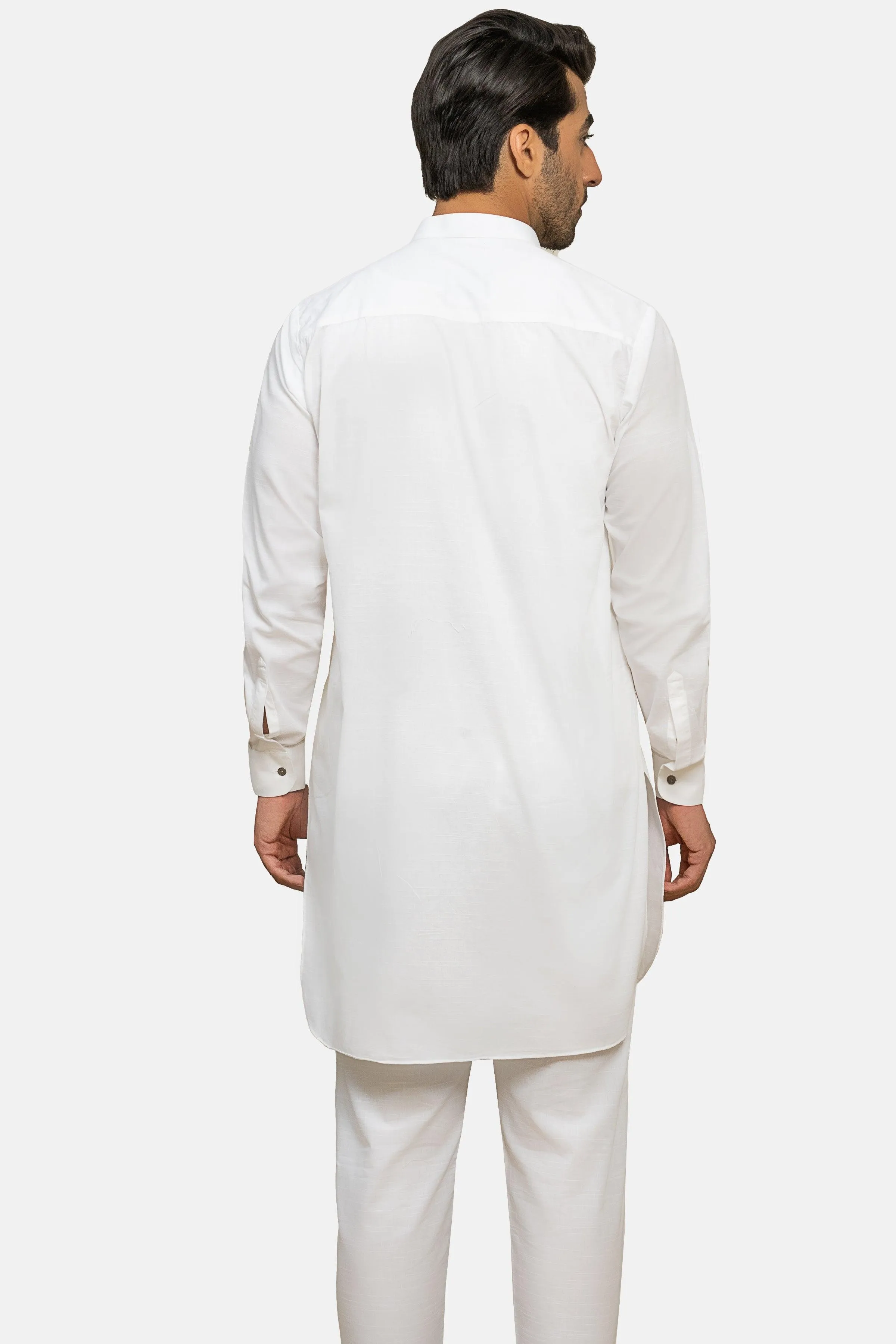EXQUISITE TEXTURED KURTA PAJAMA WHITE