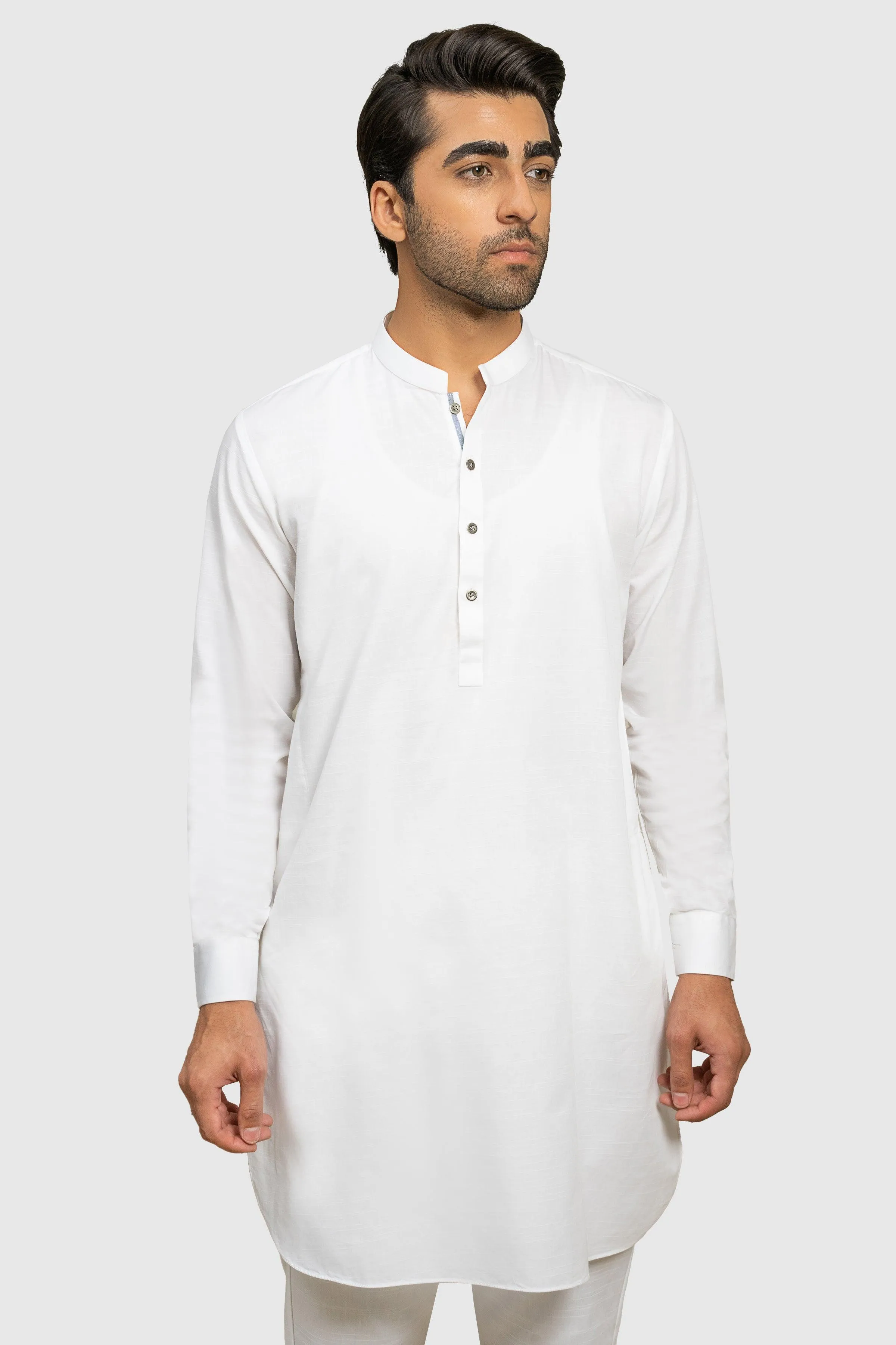 EXQUISITE TEXTURED KURTA PAJAMA WHITE
