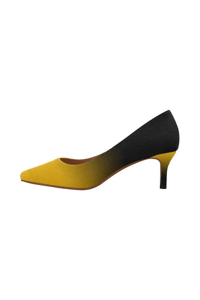 Fade Gold to Black Women's Pointed Toe Low Heel Pumps