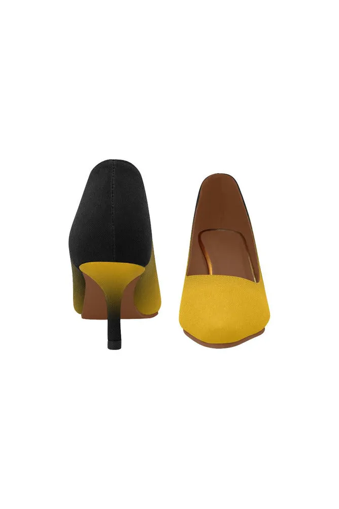 Fade Gold to Black Women's Pointed Toe Low Heel Pumps