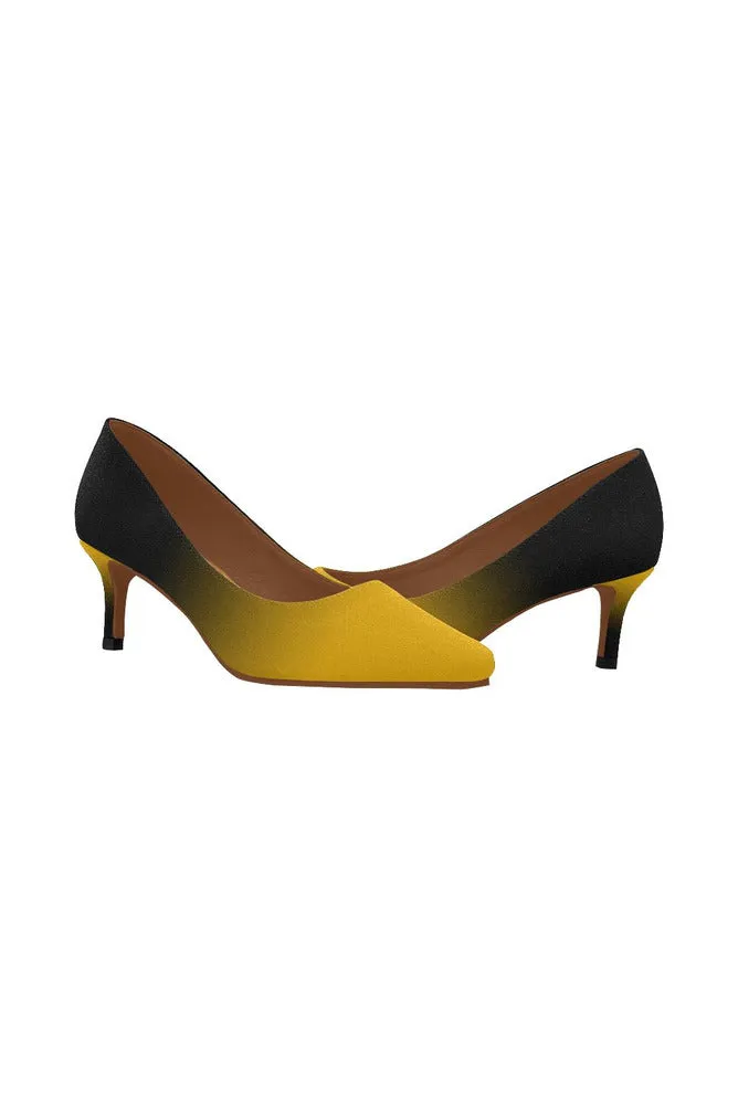 Fade Gold to Black Women's Pointed Toe Low Heel Pumps