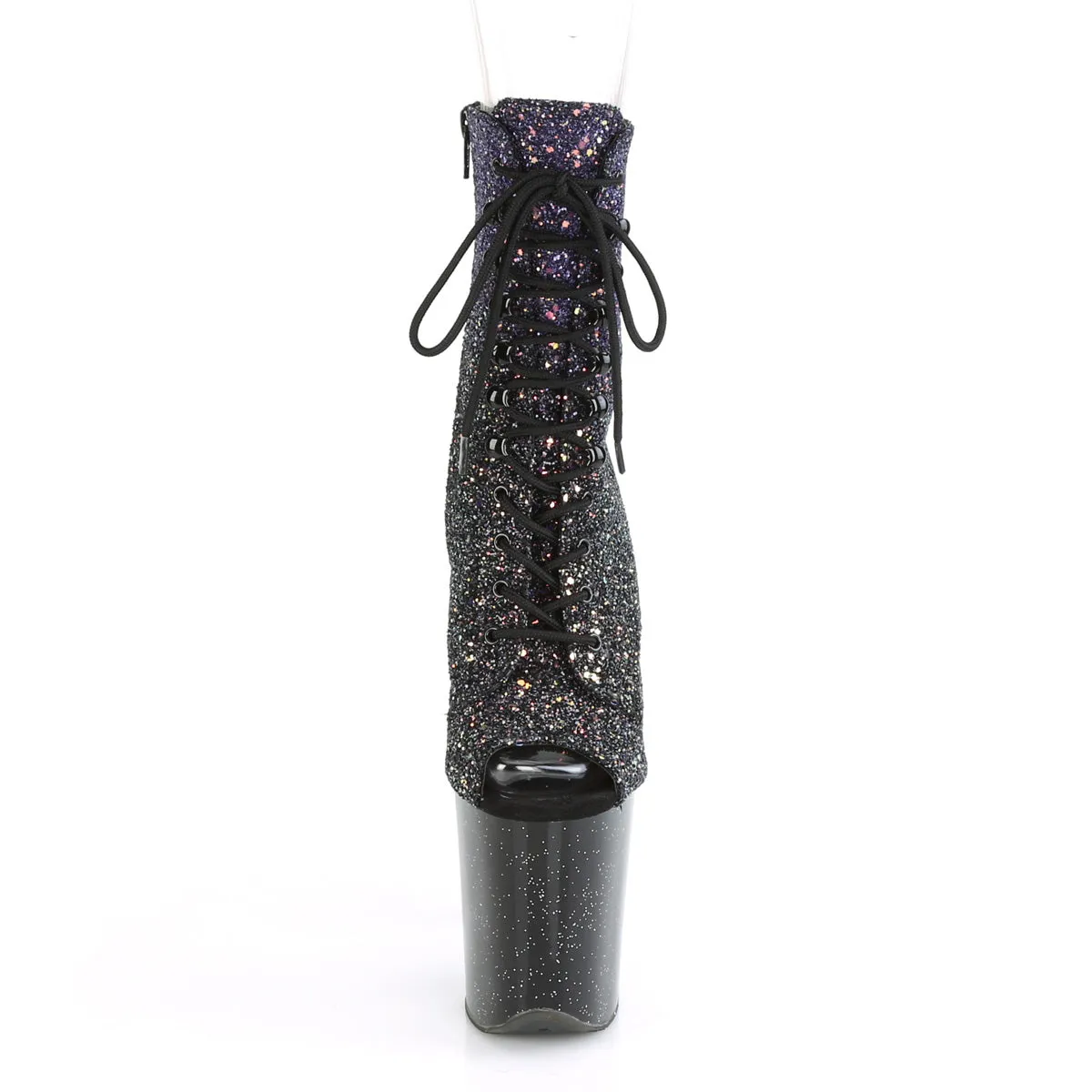 FLAMINGO-1021OMBG Pleaser Purple Multi Glitter/Black Sexy Platform Shoes (Pole Dancing Heels)