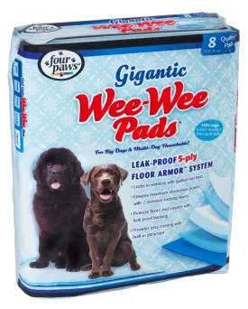 Four Paws Four Paws Wee-Wee Gigantic Dog Pee Pads 8-Count 1ea/Gigantic 27.5 in X 44 in