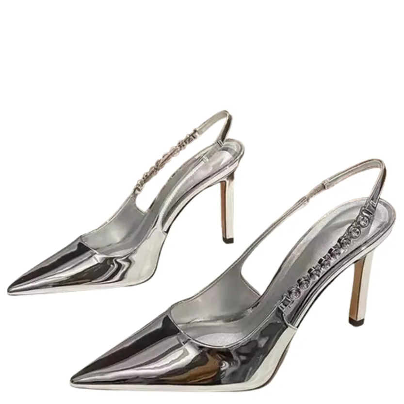 Funki Buys | Shoes | Women's Shiny Metallic Stiletto Slingbacks