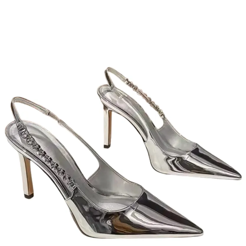 Funki Buys | Shoes | Women's Shiny Metallic Stiletto Slingbacks