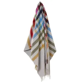 Henley Merino Wool Throw 185x140cm in grey, multi