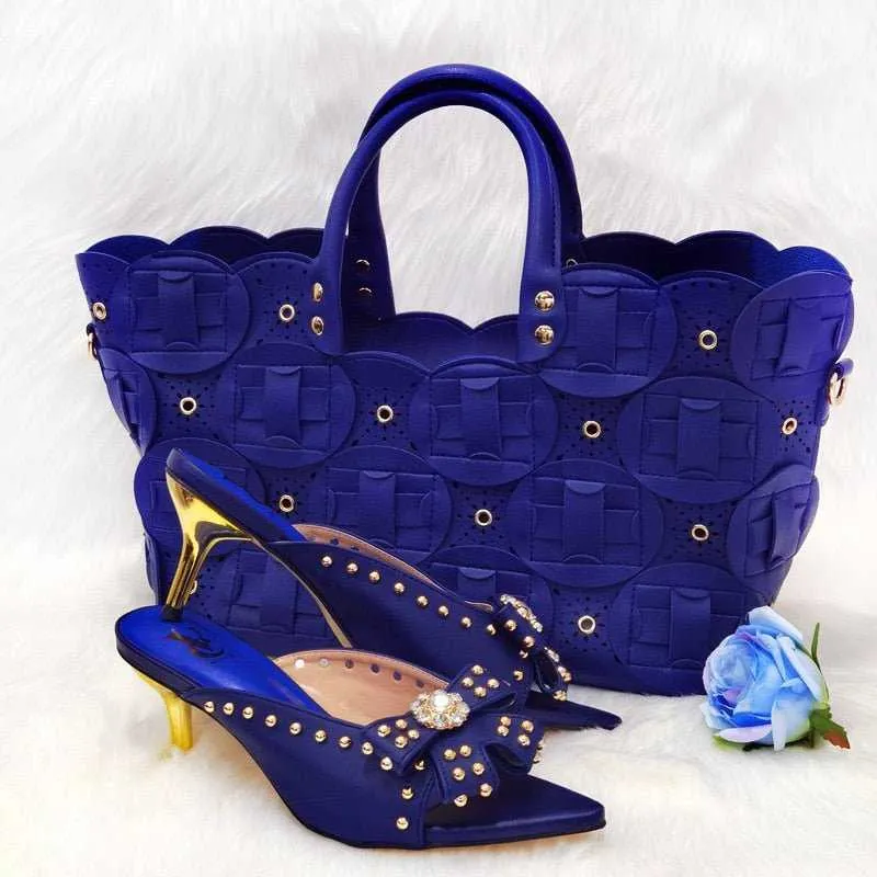 High-Quality Nigerian Design Matching Shoes and Bag Set