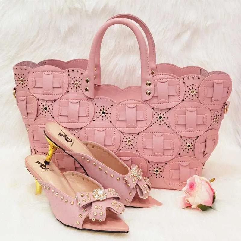 High-Quality Nigerian Design Matching Shoes and Bag Set