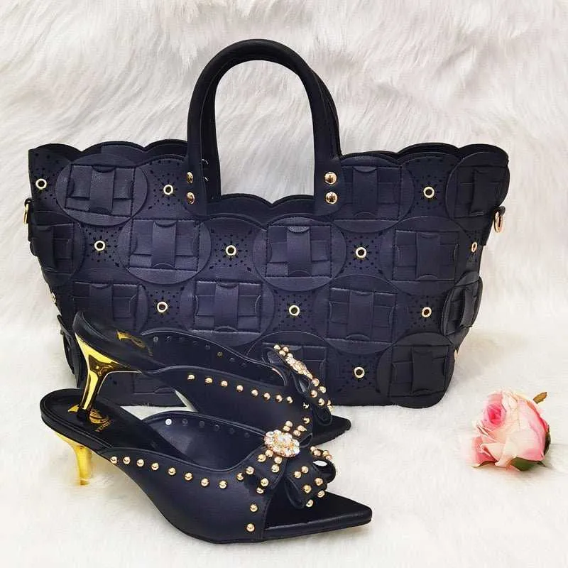 High-Quality Nigerian Design Matching Shoes and Bag Set