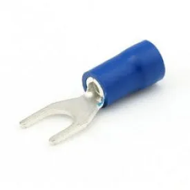 Insulated 4.3mm Fork Terminal - 1.5-2.5mm² Cable (Blue) Pack of 100