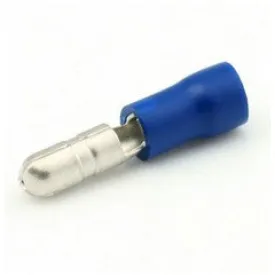 Insulated 4mm Male Bullet Terminal - 1.5-2.5mm² Cable (Blue) Pack of 100