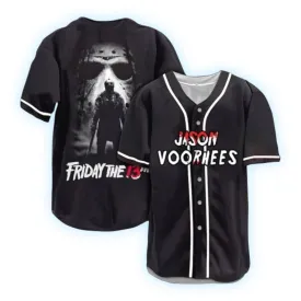 Jason Voorhees Friday The 13th Black Baseball Jersey