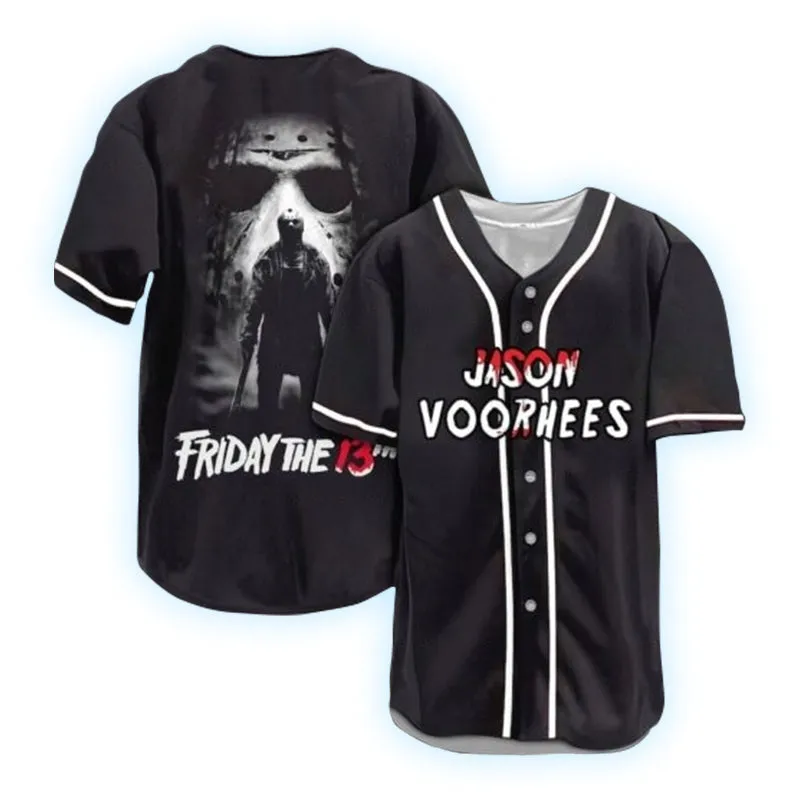 Jason Voorhees Friday The 13th Black Baseball Jersey