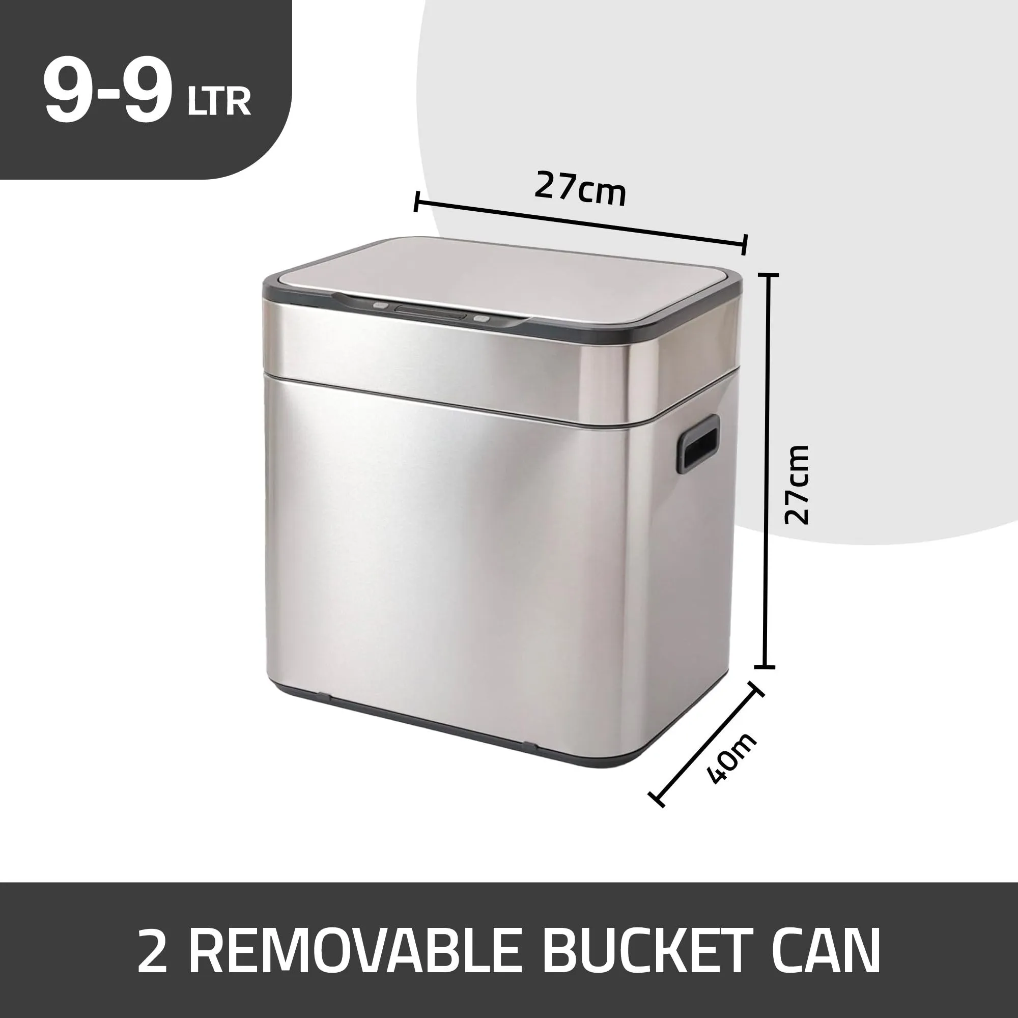 Kuber Industries Sensor Dustbin | Sliding Big Sensor Dustbin | Touchless Trash Can | Smart Dustbin for Bedroom-Office-Living Room | Automatic Garbage Can | HN-ZH-S-42L | Silver