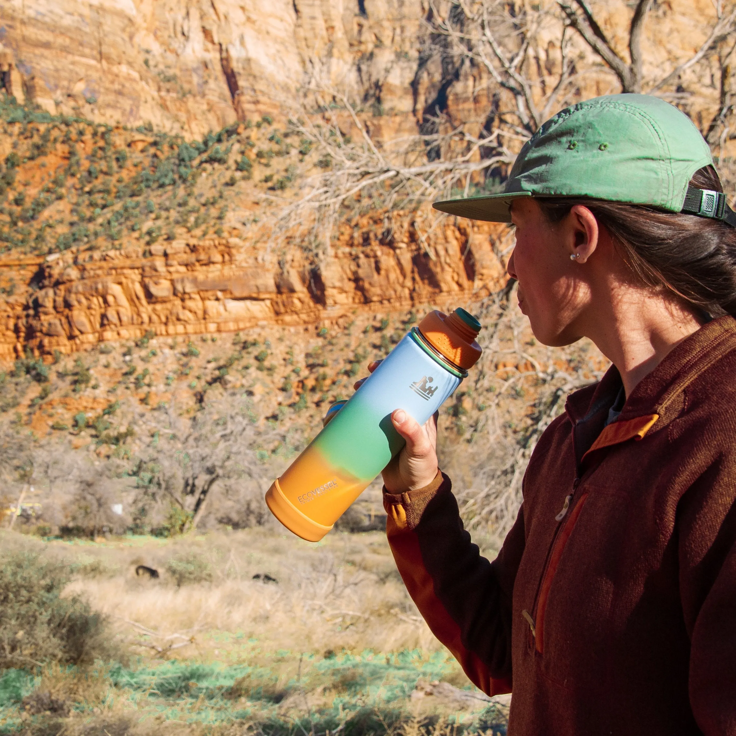 Limited Edition Zion – The Boulder, 24 oz Bottle with Screw Top & Strainer