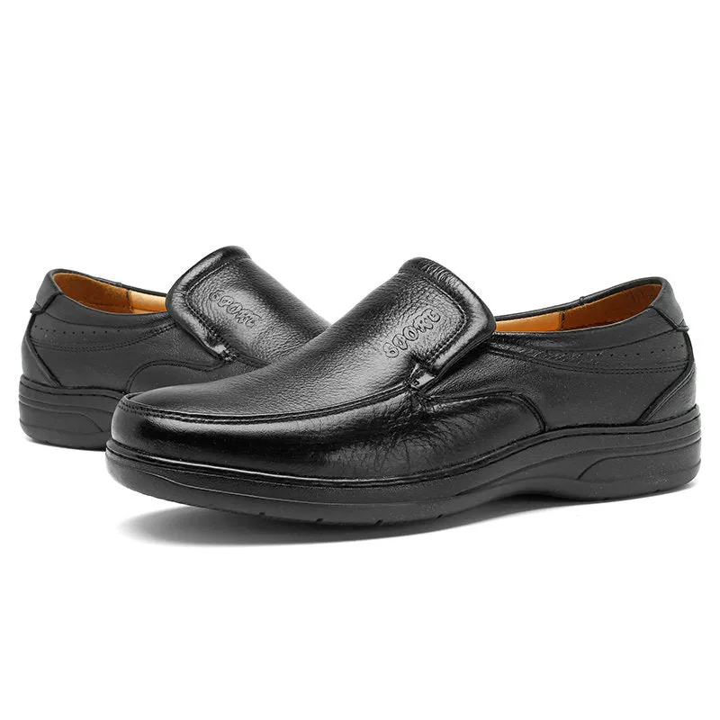 Men Cow Leather Slip On Wear-resistant Casual Shoes