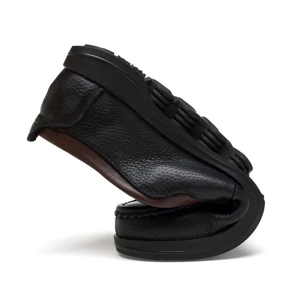 Men Large Size Cow Leather Slip On Soft Casual Shoes