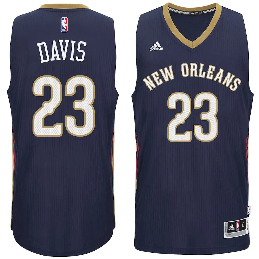 New Orleans Pelicans Anthony Davis Navy Road Adidas Swingman Jersey