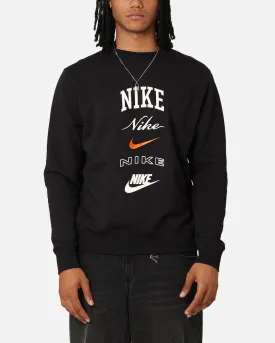 Nike Club Fleece Graphic Crewneck Black/Sail/Safe