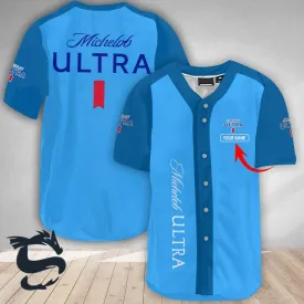 Personalized Blue Classic Love Michelob Ultra Baseball Jersey