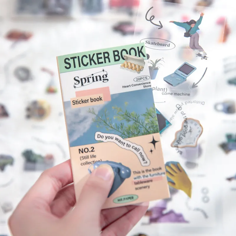Retro Convenience Store Decorative Clear Transparent Sticker Book