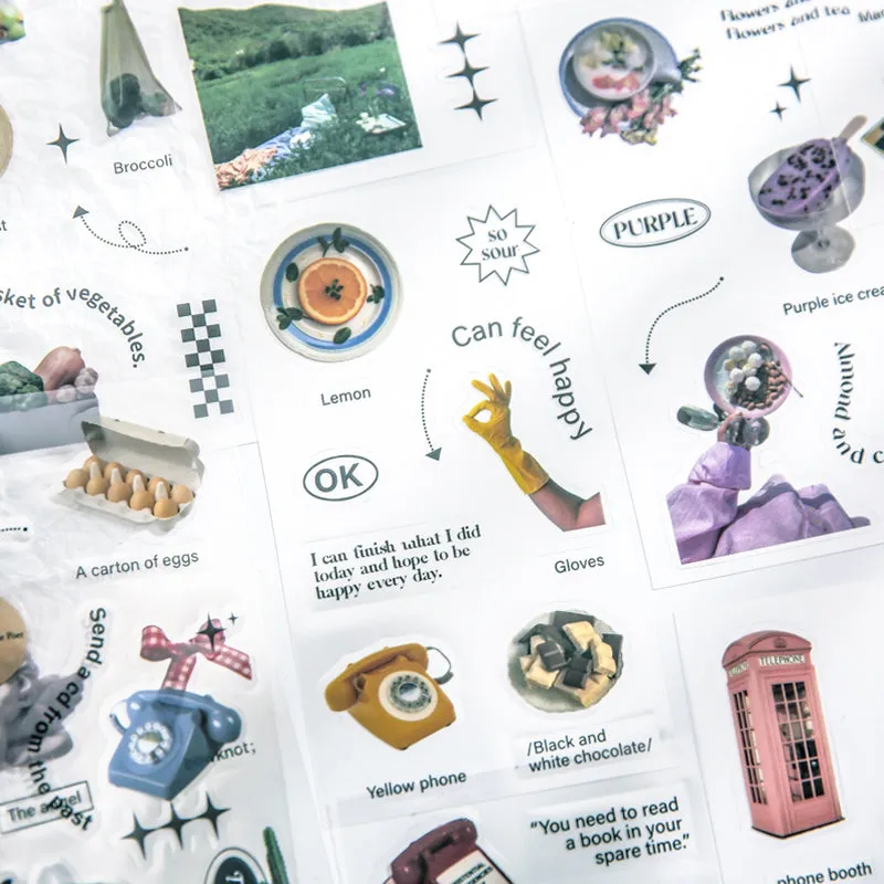 Retro Convenience Store Decorative Clear Transparent Sticker Book