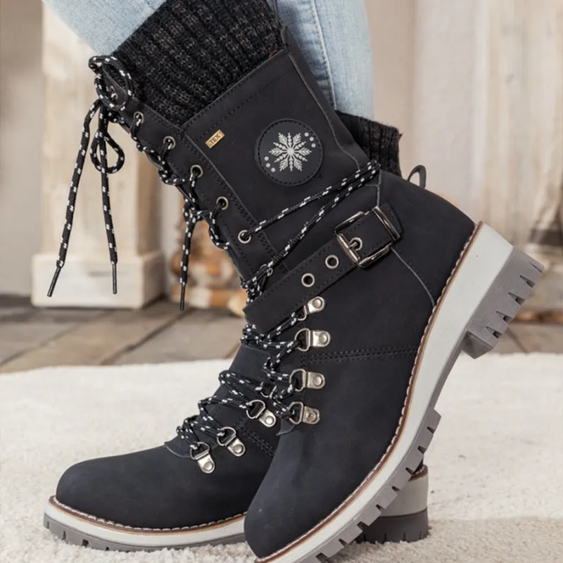 Rowan | Buckle-Tipped Knit Mid-Calf Boots