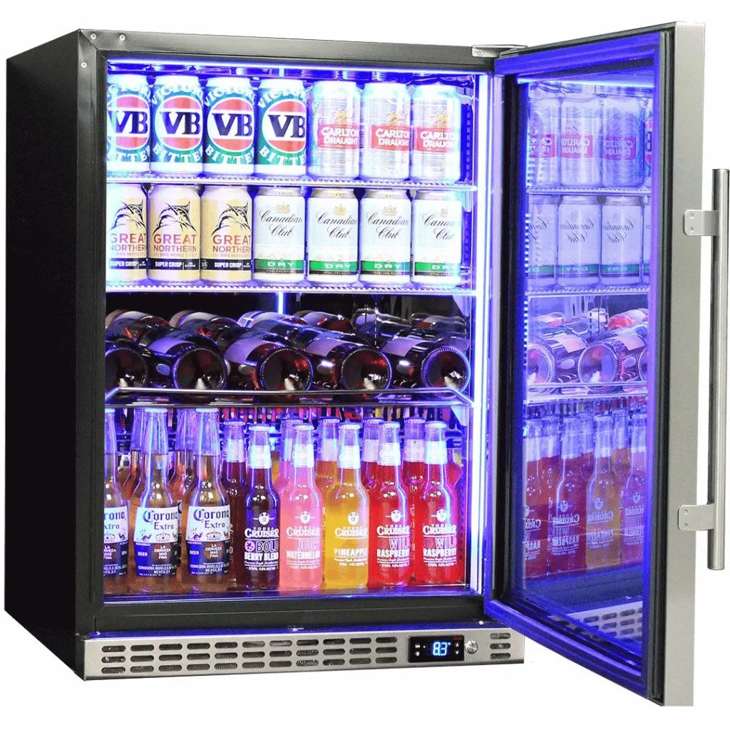 Schmick SK156-SD 164L Solid Stainless Steel Door Under Bench Bar Fridge