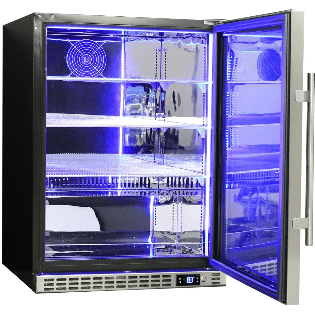 Schmick SK156-SD 164L Solid Stainless Steel Door Under Bench Bar Fridge