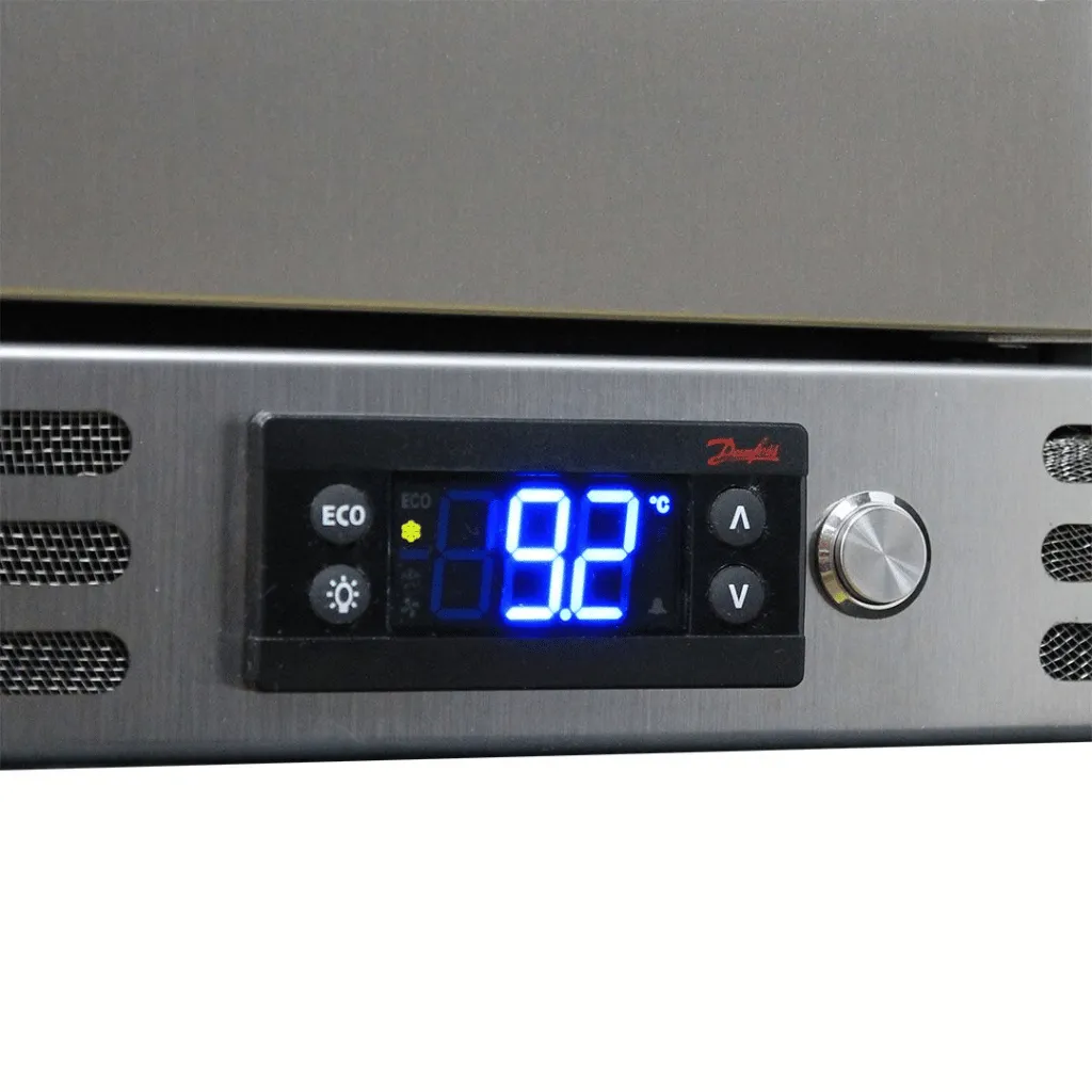 Schmick SK156-SD 164L Solid Stainless Steel Door Under Bench Bar Fridge
