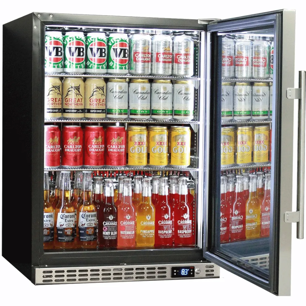 Schmick SK156-SD 164L Solid Stainless Steel Door Under Bench Bar Fridge
