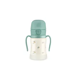 Stainless Straw Cup With One Touch Cap Olive (Pistachio)