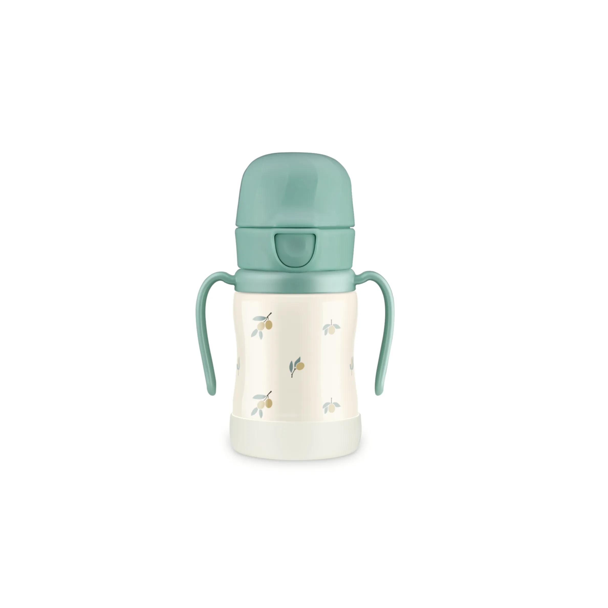 Stainless Straw Cup With One Touch Cap Olive (Pistachio)