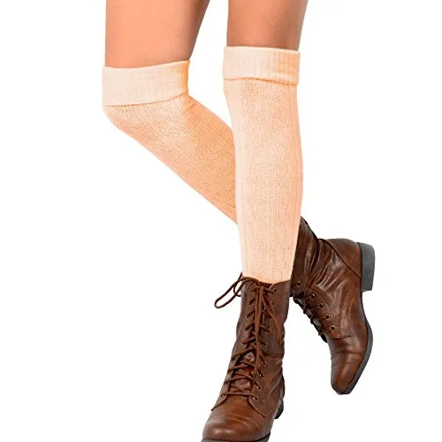 TeeHee Women's Fashion Over the Knee High Socks - 3 Pair Combo (Cable Cuff Basic Combo)